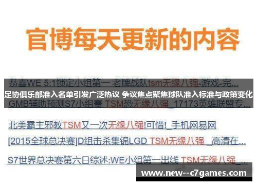 足协俱乐部准入名单引发广泛热议 争议焦点聚焦球队准入标准与政策变化 足协俱乐部准入名单引发广泛热议 争议焦点聚焦球队准入标准与政策变化